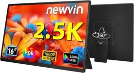 Portable Monitor 2.5K 16” HDR – Ultra-Slim Vertical USB-C HDMI External Display for Laptop, MacBook & Phone | Newwin