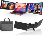 14″ Laptop Screen Extender 1080P Dual Portable Monitor, 270° Rotatable IPS Display, USB-C Plug & Play – Dual Screen for 14-16″ Laptops (Windows/Mac)