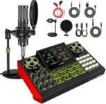 Tenlamp Podcast Equipment Bundle with Live Sound Card Audio Mixer, 3.5mm Microphone Kit for PC & Phone – All-in-One Soundboard for Streaming, Recording, Singing & Content Creation