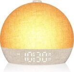 Wake Up Light Sunrise Alarm Clock with White Noise Machine, 30 Soothing Sounds, 12 Colors Night Light, Stepless Dimmer Digital Alarm Clock for Bedroom & Kids