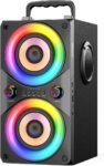 Bluetooth Speaker 100W Portable Big Powerful Deep Bass Loud Sound Wireless Boombox with Subwoofer TWS LED Lights DSP Large Wooden Speakers for Outdoor Home Party Brand: RRNUY