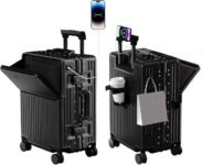20’’ Carry-On Suitcase – Airline Approved Hard Shell Luggage with TSA Lock, Aluminum Frame, 360° Spinner Wheels (Black)