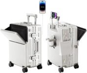 20’’ Carry-On Suitcase – Airline Approved Hard Shell Luggage with TSA Lock, 360° Spinner Wheels & Aluminum Frame, Lightweight Travel Cabin Bag (White)