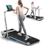 5-in-1 Foldable Treadmill for Home, 12KM/H Walking Pad with 9% Incline, App Compatible Running Machine, 350LB Capacity, Brushless Motor, LED Display & Remote Control