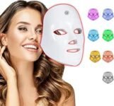 7 Colors LED Face Mask for Light Therapy, USB Rechargeable Cordless Facial Skincare Mask, Blue Red Photon Beauty Mask for Face Care at Home