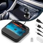 Portable USB CD Player for Car, External CD Player with USB-C Adapter & Extension Cable, Plug & Play Car CD Player for Vehicle, Truck, Laptop & TV, AUX/Type-C Compatible – Black