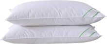 Luxury Goose Feather & Down Pillow Pair – 50% Down Filling, 100% Cotton Cover, Soft & Supportive Hotel Quality Standard Size Pillows (Pack of 2)