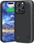 Battery Case for iPhone 16 Pro Max – 6000mAh Rechargeable Charging Case, Extended Backup Power Cover, Slim Protective Charger Case with 100% Extra Battery Life (Black)