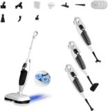 PUREBEAR 300°F Steam Mop Cleaner with 13 Accessories, Multi-Purpose Scrub & Steam Cleaner for Hardwood Floors, Tiles, Grout & Windows | 3 Steam Modes, 4 Reusable Pads