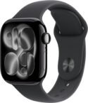 Apple Watch Series 11 GPS 42mm Smartwatch with Jet Black Aluminium Case, Black Sport Band S/M – Fitness Tracker, Sleep Score, Always-On Display