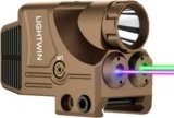Red/Green/Blue/Purple Laser Beams with 800 Lumens Flashlight for Pistols, 3 in1 Laser Light Combo, Tactical USB Rechargeable Laser Sight, Strobe & Steady Flashlight for Picatinny Rail