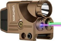 Red/Green/Blue/Purple Laser Beams with 800 Lumens Flashlight for Pistols, 3 in1 Laser Light Combo, Tactical USB Rechargeable Laser Sight, Strobe & Steady Flashlight for Picatinny Rail