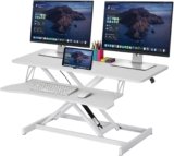 37″ Height Adjustable Standing Desk Converter, Stand up Desk Riser Two Monitor Standing Desk, 5.9″-18.8″ Height Adjustable Laptop Workstation with Keyboard Tray for Home Office and Company Brand: Generic
