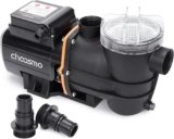 3/4 HP Above Ground Pool Pump with Timer – 3120 GPH Self-Priming Sand Filter Pump, 115V, with Filter Basket & 1.25/1.5-Inch Hose Adapters
