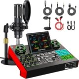 TENLAMP G10 Creator Audio Mixer Bundle with Microphone for Streaming Studio-quality sound with noise reduction, voice effects, auto-tune and Bluetooth for streaming, podcast and singing