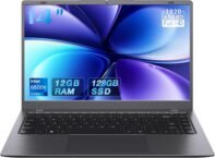 14″ FHD Laptop Computer with Pentium Processor, 12GB RAM, 128GB SSD, Up to 3.4GHz, USB 3.2, HDMI, Webcam, Thin & Portable, Gray