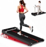 Under Desk Walking Pad with 10% Incline, 2.75HP Portable Treadmill, 330 LBS Capacity, Built-in Speaker, APP Control, Remote Control & 12 HIIT Programs