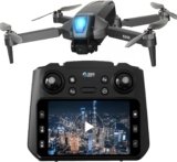 Drone with Camera & 4.5″ LCD Screen Controller, Brushless Motor Foldable FPV Quadcopter, One-Key Takeoff/Landing, Easy-to-Fly RC Drone for Kids & Adults