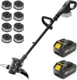 Glenvera Cordless String Trimmer, Electric Weed Eater with Battery, Lightweight Grass Trimmer & Edger for Lawn, Garden and Yard