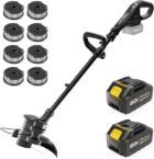 Glenvera Cordless String Trimmer, Electric Weed Eater with Battery, Lightweight Grass Trimmer & Edger for Lawn, Garden and Yard