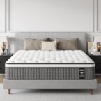 Sleep 12 Inch Queen Size Mattress, Hybrid Mattress in a Box, Cooling Gel Memory Foam and Individual Pocket Springs for Pressure Relief, CertiPUR-US Certified, Medium Firm Feel