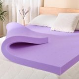 EGOHOME 3-Inch King Lavender Scented Memory Foam Mattress Topper – Breathable Egg Crate Design, Pressure Relief, Medium Feel, CertiPUR-US Certified, Purple, 76″ x 80″