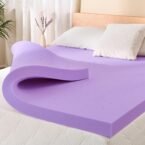 EGOHOME 3-Inch King Lavender Scented Memory Foam Mattress Topper – Breathable Egg Crate Design, Pressure Relief, Medium Feel, CertiPUR-US Certified, Purple, 76″ x 80″