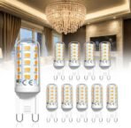 9 LED Light Bulbs 4W Amber Warm White 2200K – Equivalent to 40-50W Halogen, Non-Dimmable, Energy Saving Bulbs for Home, Chandelier, Wall & Crystal Lamps (10-Pack, Energy Class)