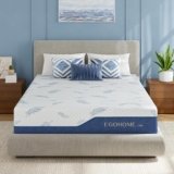 EGOHOME Firm King Size Mattress, 12 Inch Memory Foam Mattress with Gel Foam, Fiberglass-Free Removable Cover, CertiPUR-US Certified