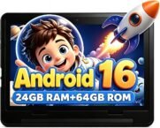 URAO Tablet 10.1″ Android Tablet, Octa-Core Processor, 24GB RAM, 128GB Storage, Wi-Fi 6, Bluetooth 5.0, Dual Cameras, USB-C Fast Charging
