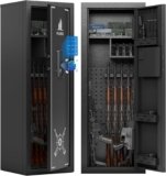 KAER Biometric Gun Safe Rifle,Gun Safes for Rifles and Pistols Holds 14-15 Firearms with Adjustable Racks & Pistol Storage,Fingerprint