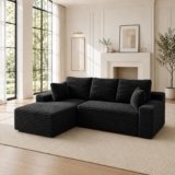 Upgrade your living space with this 104-inch Cloud Modular Sectional Couch, featuring a comfortable L-shaped design, deep seats, and soft modern upholstery. Perfect for relaxing, entertaining guests, or creating a cozy lounge area in your living room or bedroom. ☁️ Cloud-Style Comfort: Deep, spacious seating for a relaxed lounging experience. 🛋️ L-Shaped Design: Provides generous seating while maximizing your room layout. 📏 104-Inch Large Size: Ideal for living rooms, bedrooms, apartments, and entertainment spaces. 🖤 Modern Black Upholstery: Sleek and versatile style that