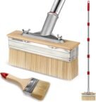 7″ Deck Stain Brush with 150cm Long Handle, Deck Stain Applicator Set with 3″ Paint Brush, Decking Paint Brush for Wood Stain, Oil, Fence, Shed & Patio