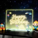 Ortizan LED Drawing Board, 3 Lighting Effects Birthday Board, Writing Message for Kids Home Cafe Office