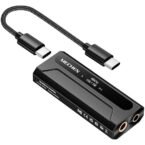 MECHEN AP10 USB C to AUX Headphone Amp DAC Dongle 3.5mm Jack Audio Portable Amplifier Dual Output DSD256 4.4mm Balanced High Resolution ES9028Q2M for iPhone 15/16/17 Pro Max Plus iPad Android Phone