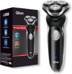 Electric Razor for Men, 3D Floating Rotary Shaver, Wet & Dry Rechargeable Electric Razor with Pop-Up Trimmer, 100 Mins Runtime, Non-Slip Handle(Black)