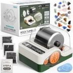 Professional Rock Tumbler Machine, Rocks Polishing Machine Kit with Noise Reduction Cover for Kids, Adults & Rock Collector, 3-Speed Motor & 9-Day Timer, Geology Hobby Toy Gift (2026 Upgrade)