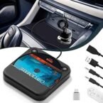Portable USB CD Player for Car, External CD Player with USB-C Adapter & Extension Cable, Plug & Play Car CD Player for Vehicle, Truck, Laptop & TV, AUX/Type-C Compatible – Black